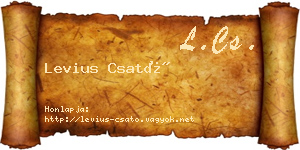 Levius Csató névjegykártya